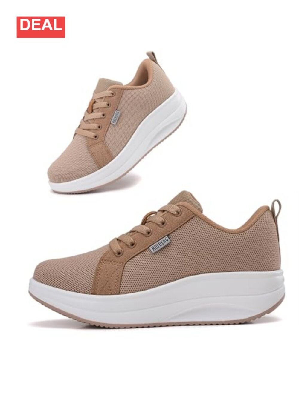 Platform Walking Sneakers Rocker Bottom Comfy Athletic Shoes